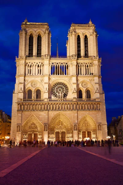 Notre Dame cathedral sunset in Paris France — Stock Photo, Image