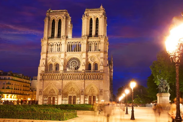 Notre Dame Kathedrale Sonnenuntergang in Paris Frankreich — Stockfoto