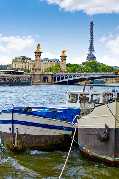 Pont Alexandre Iii Párizs Franciaország felett Szajna — Stock Fotó