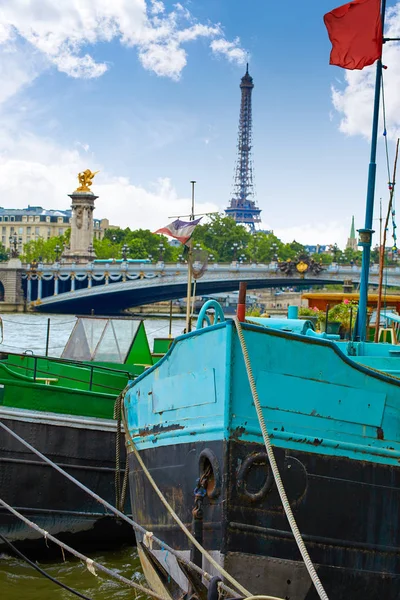 Pont Alexandre Iii Párizs Franciaország felett Szajna — Stock Fotó