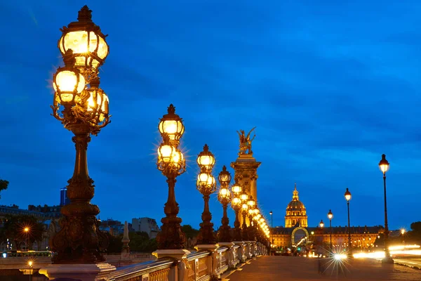 Pont Alexandre Iii Párizs Franciaország felett Szajna — Stock Fotó