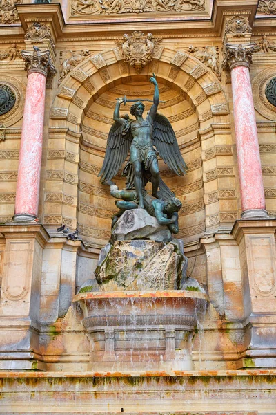 Paris Saint Michel Fontaine Frankreich — Stockfoto