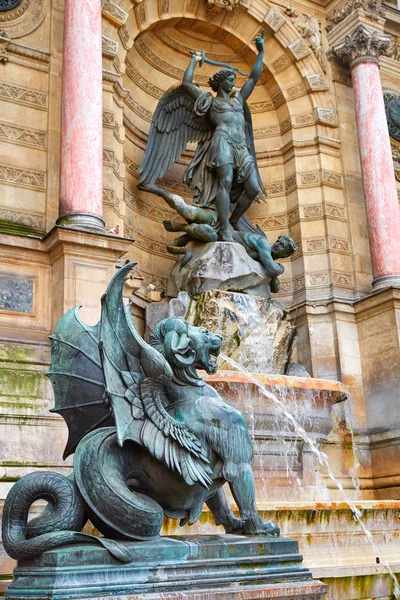 Paris Saint Michel fontaine France — Φωτογραφία Αρχείου