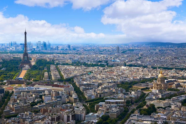 Paris Eiffel toren en skyline luchtfoto Frankrijk — Stockfoto