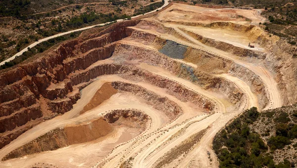 Bir taş ocağı Valencia İspanya'nın havadan görünümü — Stok fotoğraf