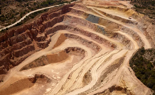 Bir taş ocağı Valencia İspanya'nın havadan görünümü — Stok fotoğraf