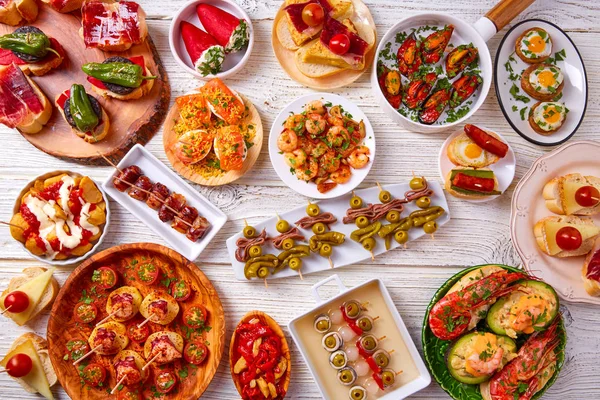 İspanya'dan tapas mix ve pinchos gıda — Stok fotoğraf