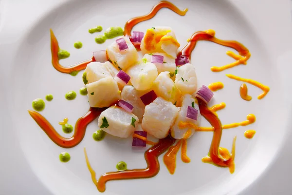 Ceviche recept moderne gastronomie stijl — Stockfoto