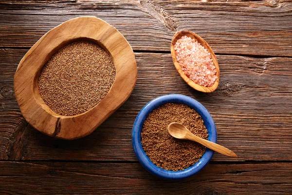 Sesame seeds gomasio seasoning ingredients — Stock Photo, Image