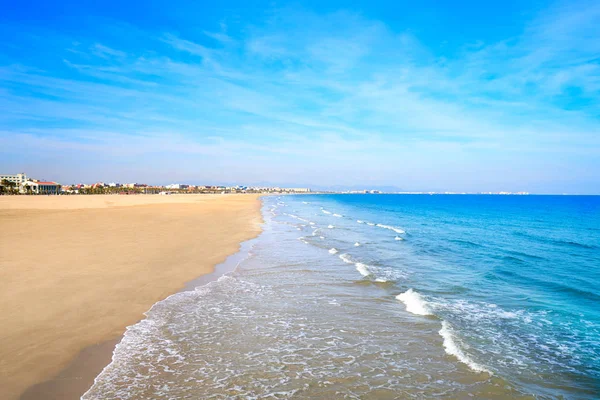 Valencia La Malvarrosa beach arenas Spain — стокове фото