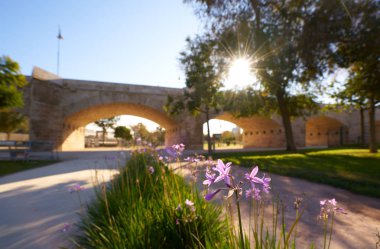Turia park İspanya Valencia'da Bridge'de Serrano