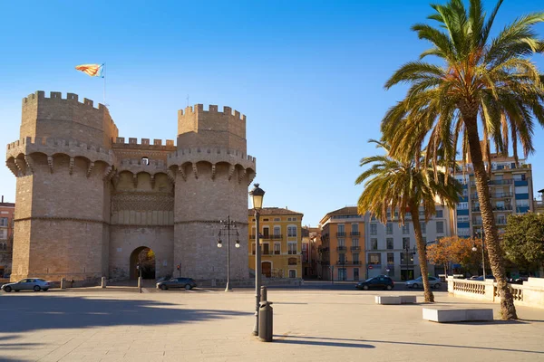 Torres de Serrano towers in Valencia — ストック写真