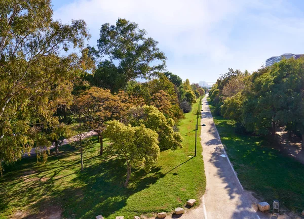 Valencia Parque Turia vista jardines — Foto de Stock