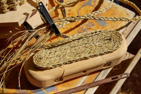 Hierba halfa de esparto utilizada para la cestería de artesanía —  Fotos de Stock