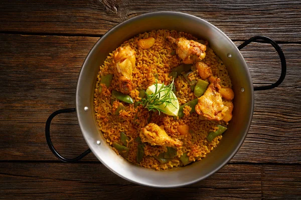 Chicken Paella recipe for two from Spain — Stock Photo, Image