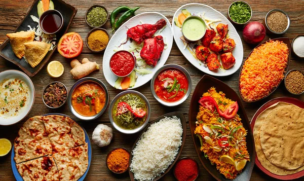 Recetas indias surtidos alimentos varios — Foto de Stock