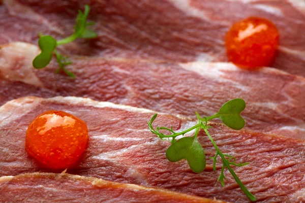 Iberischer Schweineschinken mit Xo-Sauce — Stockfoto