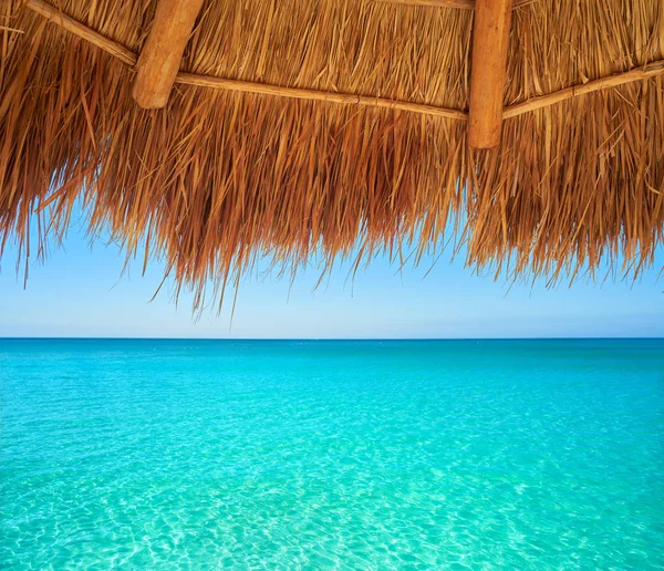 Szyberdach Karaibska plaża Riviera Maya — Zdjęcie stockowe