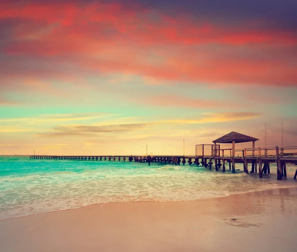 Cancun Caracol beach sunset in Mexico — Stock Photo, Image