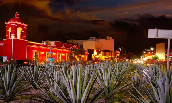 Cancun solnedgång på Blvd Kukulcan Mexico — Stockfoto