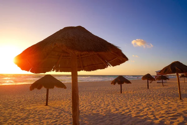 Cancun sunrise at Delfines Beach Mexico Stock Picture