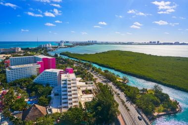 Cancun hava görünümünü Hotel Mexico bölge
