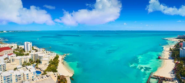 Luchtfoto van Cancun Hotel Zone van Mexico — Stockfoto