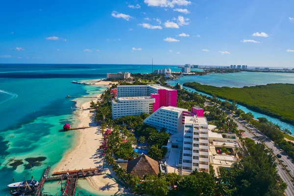 Cancun aerial view Hotel Zone of Mexico — Stock Photo, Image
