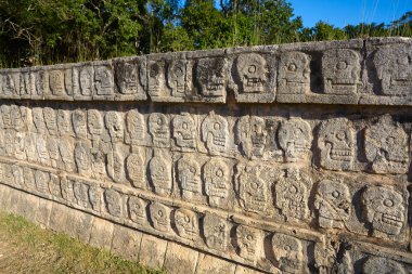 Chichen Itza Tzompantli the Wall of Skulls clipart