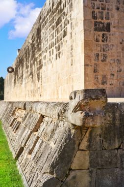 Chichen Itza stone ring Maya ballgame court clipart