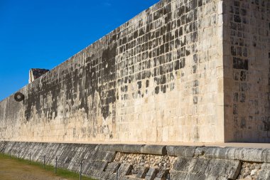 Chichen Itza stone ring Maya ballgame court clipart