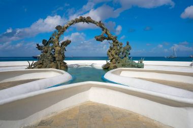 Divers fountain in Cozumel at Riviera Maya clipart