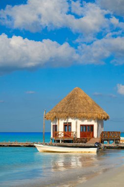 Holbox Island pier kulübe Meksika