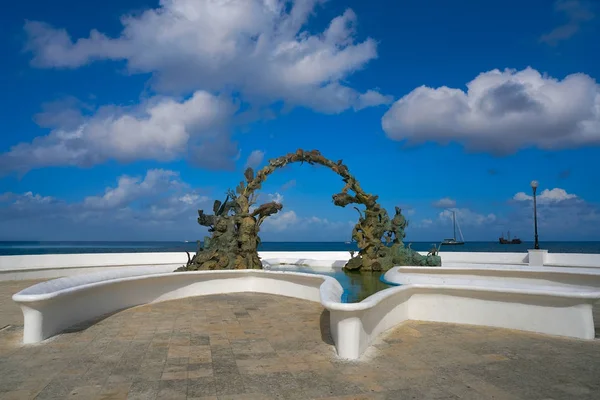 Fonte de mergulhadores em Cozumel na Riviera Maya — Fotografia de Stock