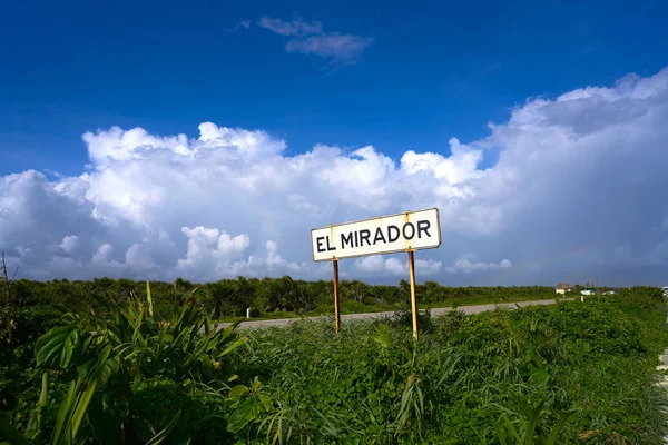 Znak drogowy El Mirador wyspa Cozumel Meksyk — Zdjęcie stockowe