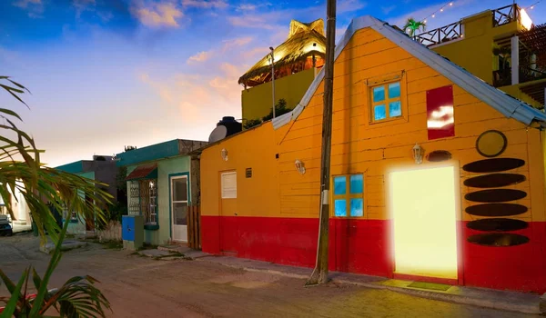 Holbox Island Caribbean houses sunset Mexico — Stock Photo, Image