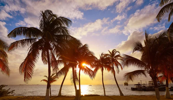 Ilha Mujeres ilha Caribe praia por do sol — Fotografia de Stock