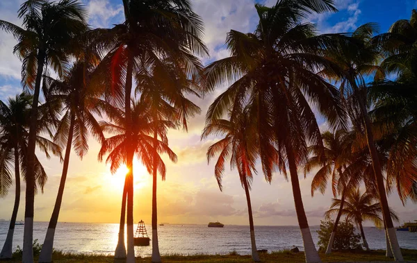 Isla Mujeres playa caribeña puesta de sol —  Fotos de Stock