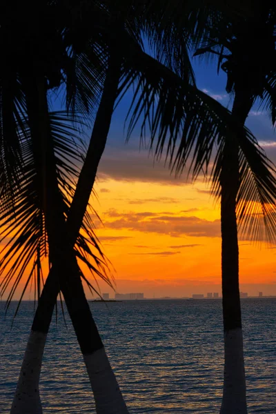 Isla Mujeres wyspa Karaibska Plaża Zachód słońca — Zdjęcie stockowe