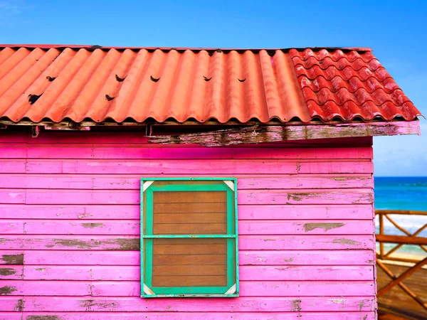 Mahahual Caribbean wood painted walls — Stock Photo, Image