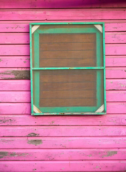 Mahahual Caraibi rosa muro dipinto in legno — Foto Stock