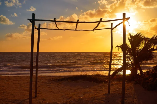 Mahahual Caribbean beach i Costa Maya — Stockfoto