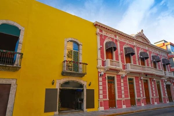 Merida city colorful facades Yucatan Mexico — Stock Photo, Image