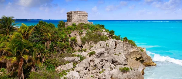 Ruin miasta Majów Tulum Riviera Maya — Zdjęcie stockowe