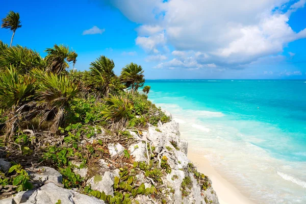 Tulum Maias ruínas da cidade em Riviera Maya no Caribe — Fotografia de Stock