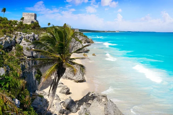 Riviera Maya Karayip adlı tulum Maya şehir kalıntıları — Stok fotoğraf