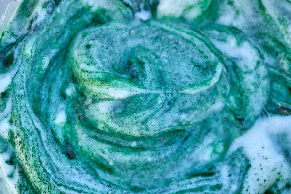 Espirulina tigela de algas smoothie com mistura de iogurte — Fotografia de Stock