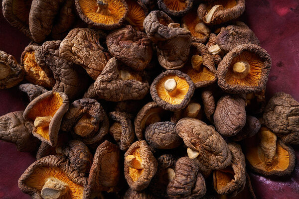 Dried Shiitake mushrooms edible Asian food