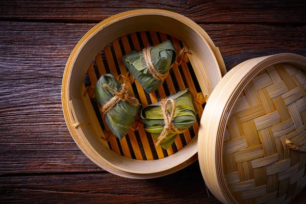 Zongzi Glutinous sticky Rice Dumplings recipe — Stock Photo, Image