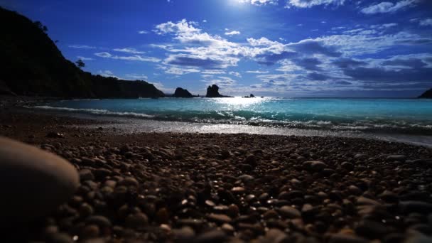 Plażę Playa Del Silencio Ciszy Asturii Hiszpanii — Wideo stockowe